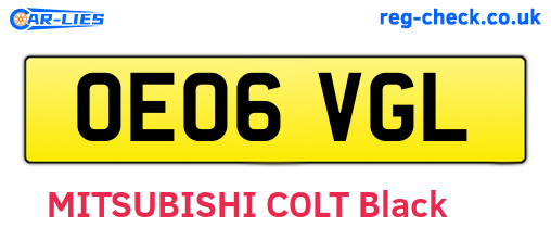 OE06VGL are the vehicle registration plates.