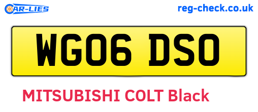WG06DSO are the vehicle registration plates.