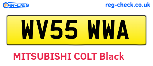 WV55WWA are the vehicle registration plates.