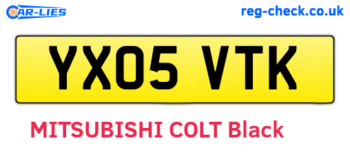 YX05VTK are the vehicle registration plates.