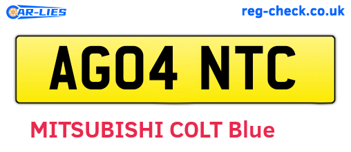 AG04NTC are the vehicle registration plates.