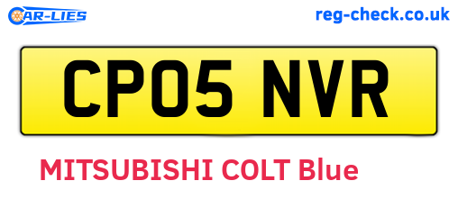 CP05NVR are the vehicle registration plates.
