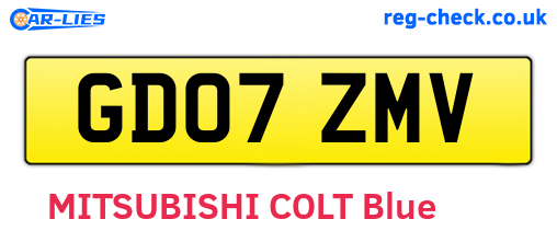 GD07ZMV are the vehicle registration plates.