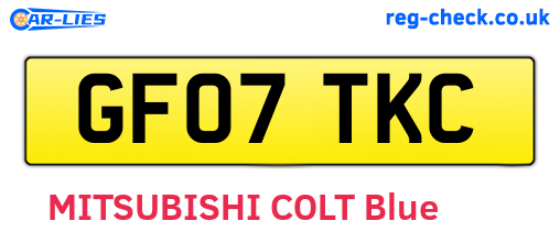 GF07TKC are the vehicle registration plates.