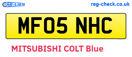 MF05NHC are the vehicle registration plates.