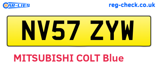 NV57ZYW are the vehicle registration plates.