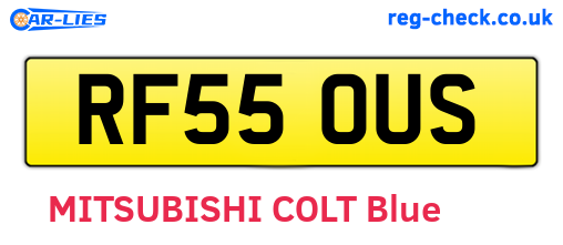 RF55OUS are the vehicle registration plates.