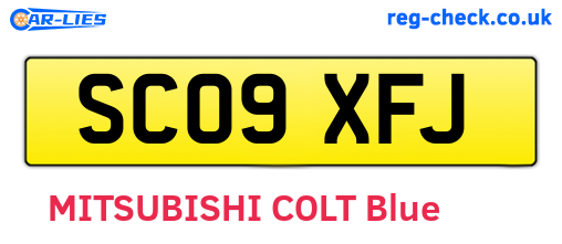 SC09XFJ are the vehicle registration plates.