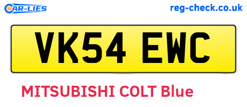 VK54EWC are the vehicle registration plates.