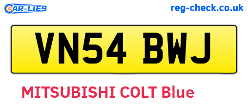 VN54BWJ are the vehicle registration plates.