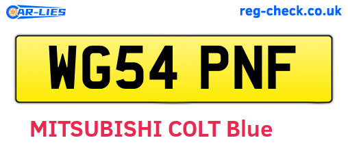 WG54PNF are the vehicle registration plates.