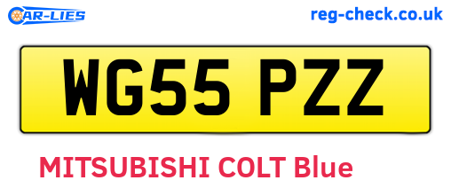 WG55PZZ are the vehicle registration plates.
