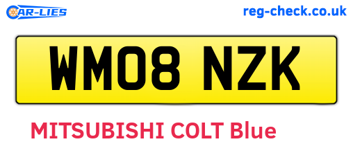 WM08NZK are the vehicle registration plates.