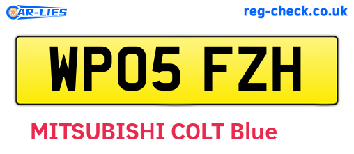 WP05FZH are the vehicle registration plates.