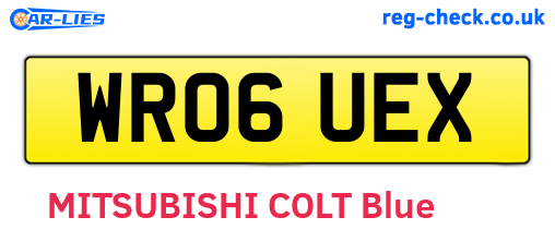 WR06UEX are the vehicle registration plates.