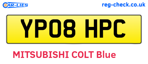 YP08HPC are the vehicle registration plates.
