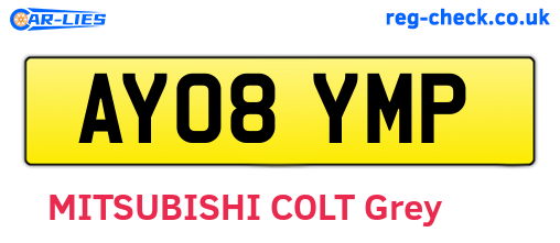 AY08YMP are the vehicle registration plates.