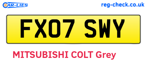 FX07SWY are the vehicle registration plates.