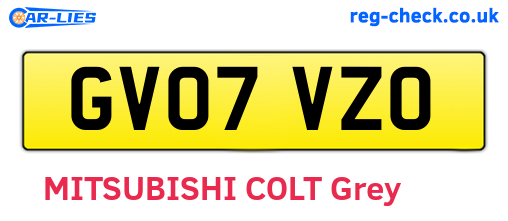 GV07VZO are the vehicle registration plates.