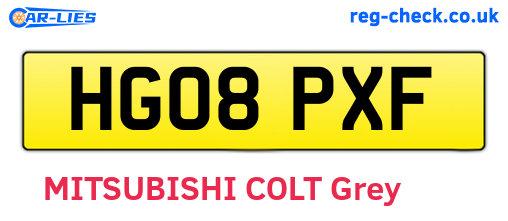 HG08PXF are the vehicle registration plates.