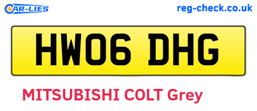 HW06DHG are the vehicle registration plates.