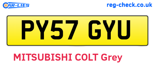 PY57GYU are the vehicle registration plates.
