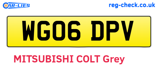 WG06DPV are the vehicle registration plates.