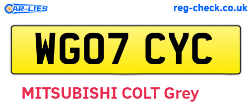 WG07CYC are the vehicle registration plates.