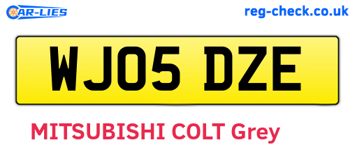 WJ05DZE are the vehicle registration plates.