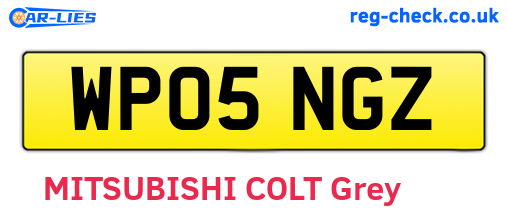 WP05NGZ are the vehicle registration plates.