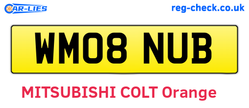 WM08NUB are the vehicle registration plates.