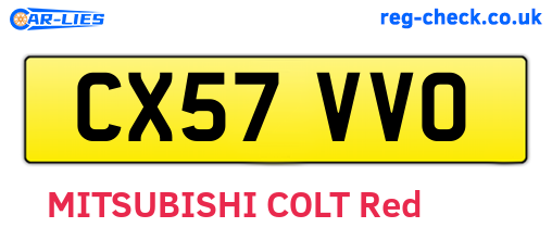 CX57VVO are the vehicle registration plates.