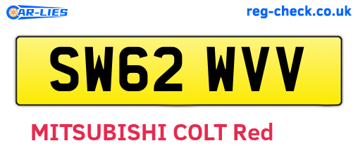 SW62WVV are the vehicle registration plates.