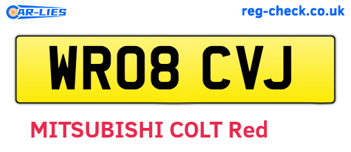 WR08CVJ are the vehicle registration plates.