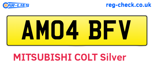 AM04BFV are the vehicle registration plates.