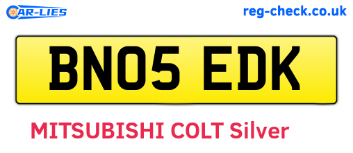 BN05EDK are the vehicle registration plates.