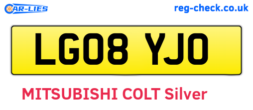 LG08YJO are the vehicle registration plates.