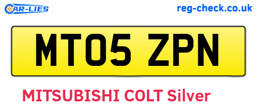MT05ZPN are the vehicle registration plates.
