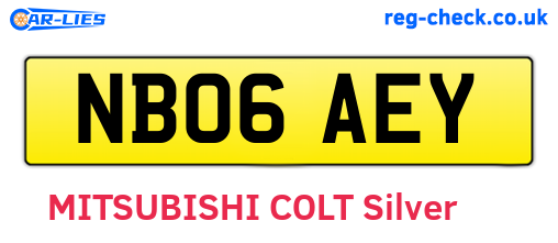 NB06AEY are the vehicle registration plates.