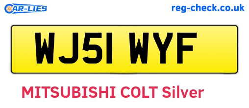 WJ51WYF are the vehicle registration plates.