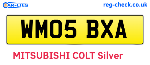WM05BXA are the vehicle registration plates.