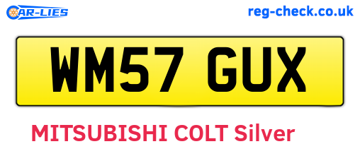 WM57GUX are the vehicle registration plates.