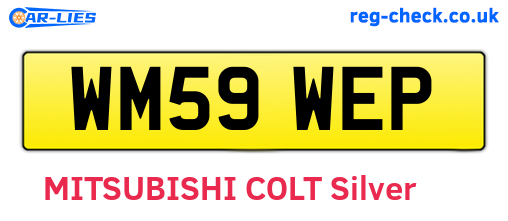 WM59WEP are the vehicle registration plates.