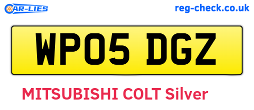 WP05DGZ are the vehicle registration plates.
