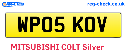 WP05KOV are the vehicle registration plates.