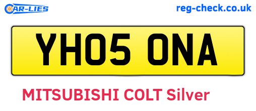 YH05ONA are the vehicle registration plates.