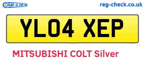 YL04XEP are the vehicle registration plates.