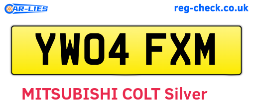 YW04FXM are the vehicle registration plates.