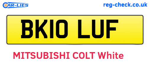 BK10LUF are the vehicle registration plates.