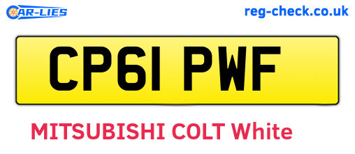 CP61PWF are the vehicle registration plates.